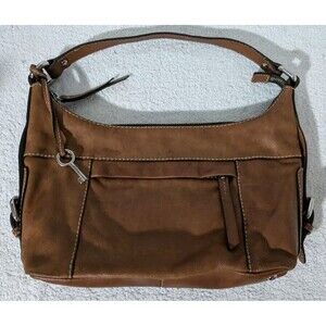 Fossil Camel Brown Leather Medium Shoulder Bag w/ Key